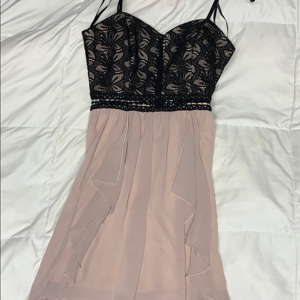 Dusty pink high low formal dress